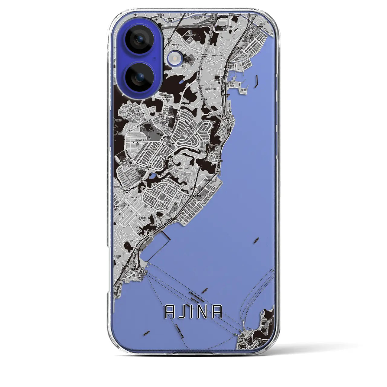 【阿品（広島県）】地図柄iPhoneケース（クリアタイプ）