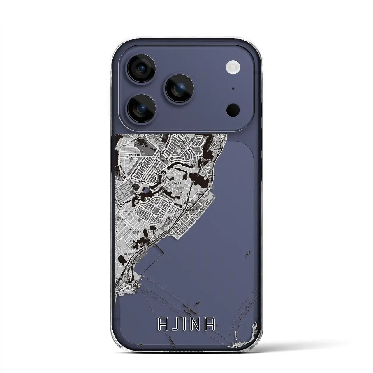 【阿品（広島県）】地図柄iPhoneケース（クリアタイプ）モノトーン・iPhone 17 Pro Max 用