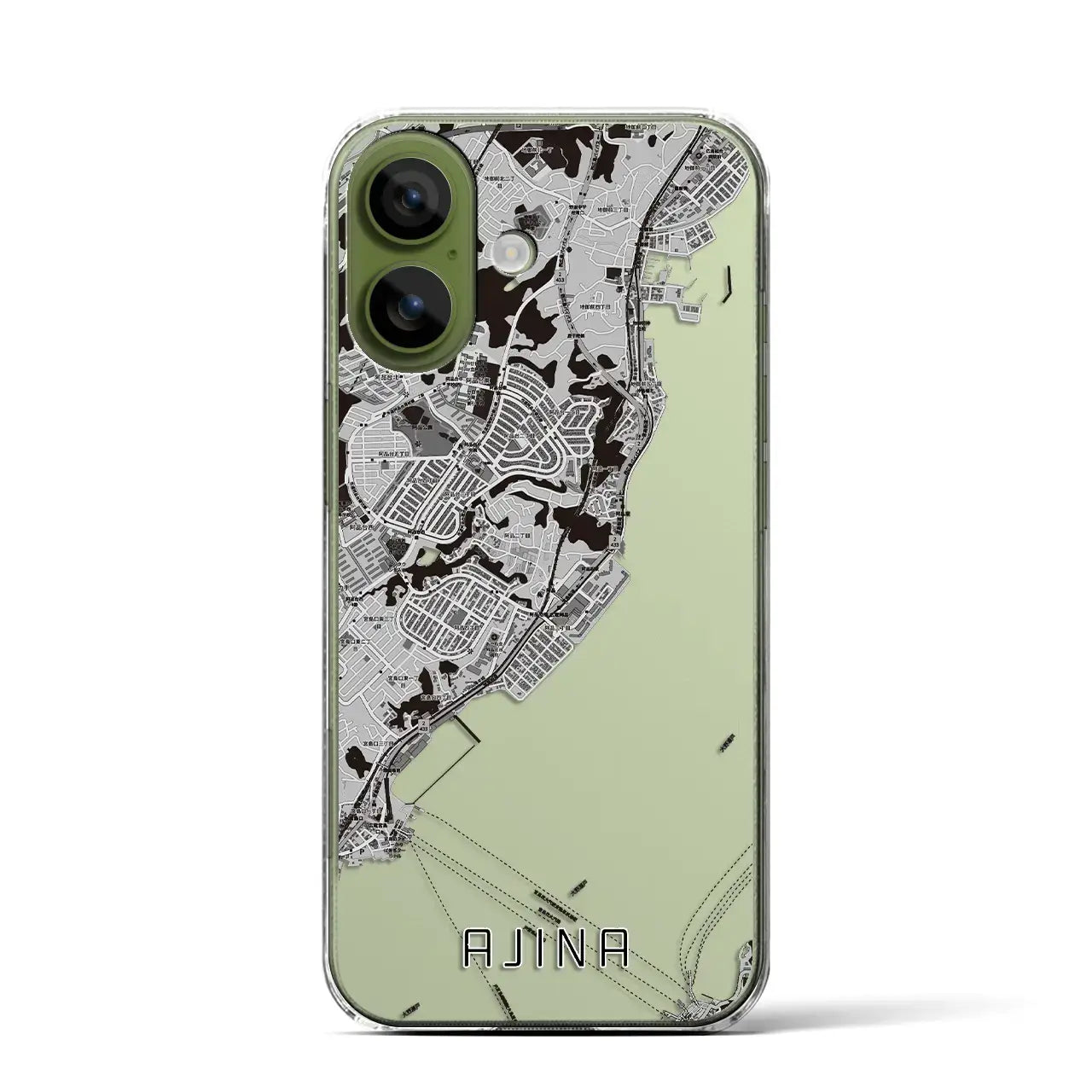 【阿品（広島県）】地図柄iPhoneケース（クリアタイプ）