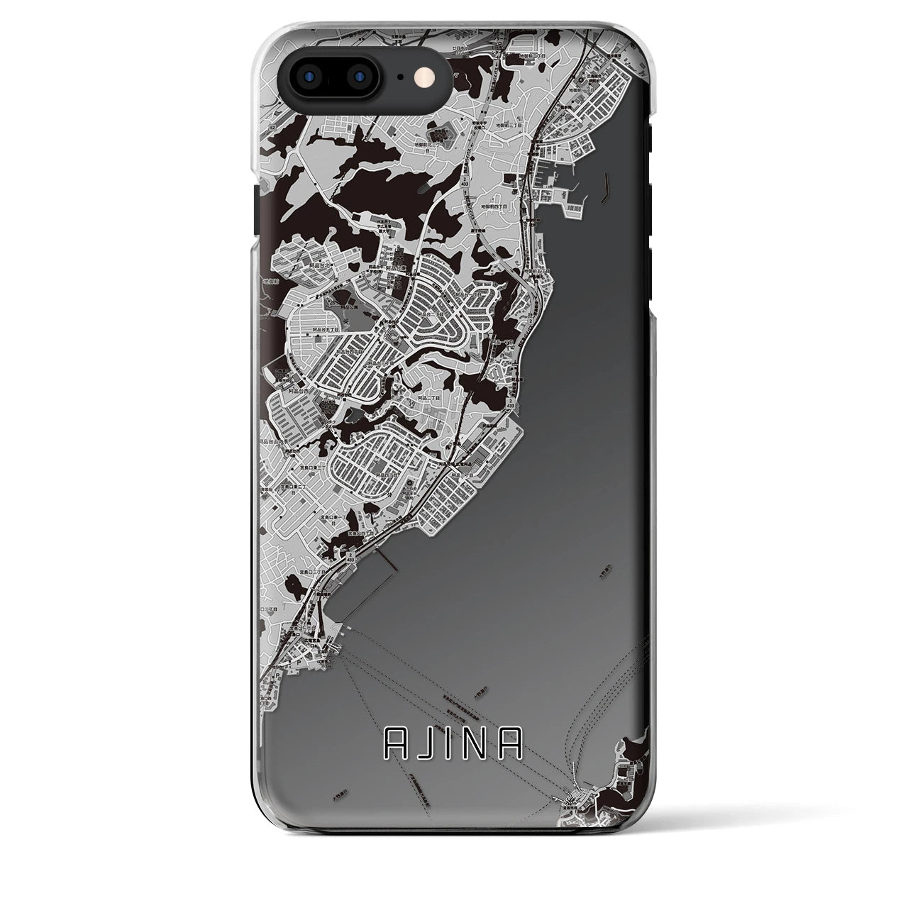 【阿品（広島県）】地図柄iPhoneケース（クリアタイプ）