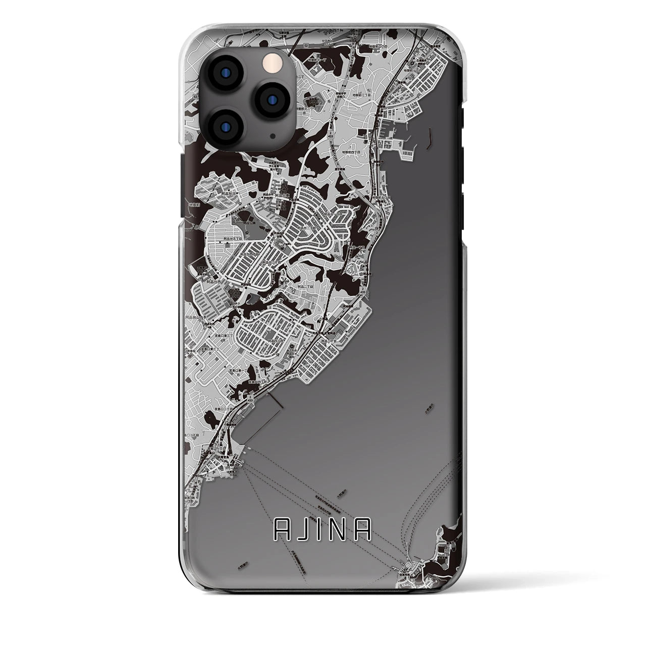 【阿品（広島県）】地図柄iPhoneケース（クリアタイプ）