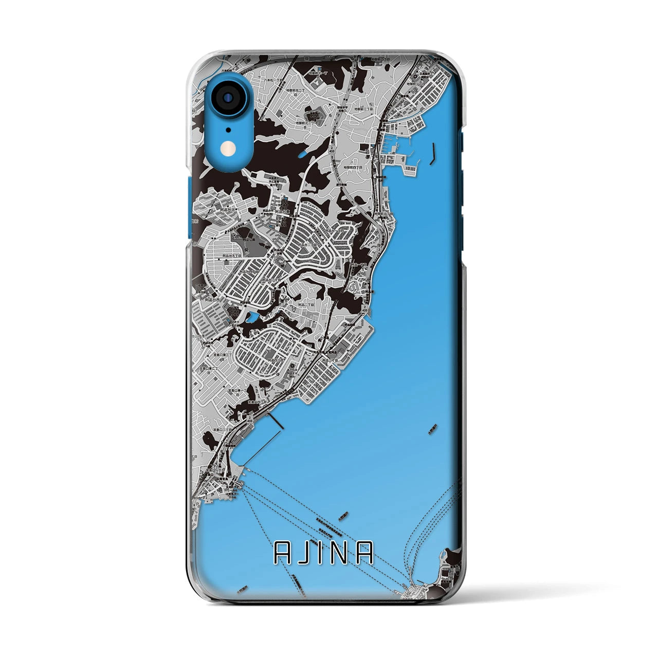 【阿品（広島県）】地図柄iPhoneケース（クリアタイプ）