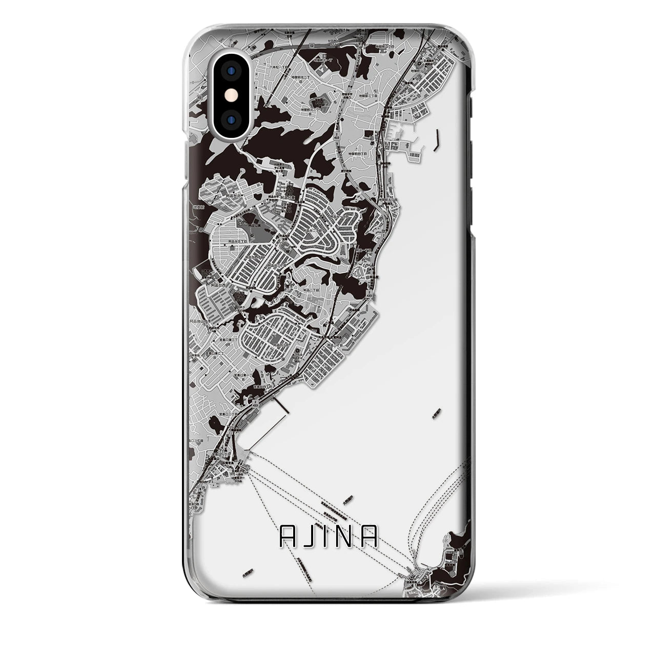 【阿品（広島県）】地図柄iPhoneケース（クリアタイプ）