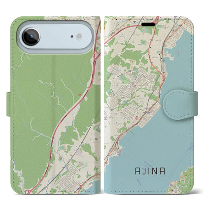 【阿品（広島県）】地図柄iPhoneケース（手帳タイプ）