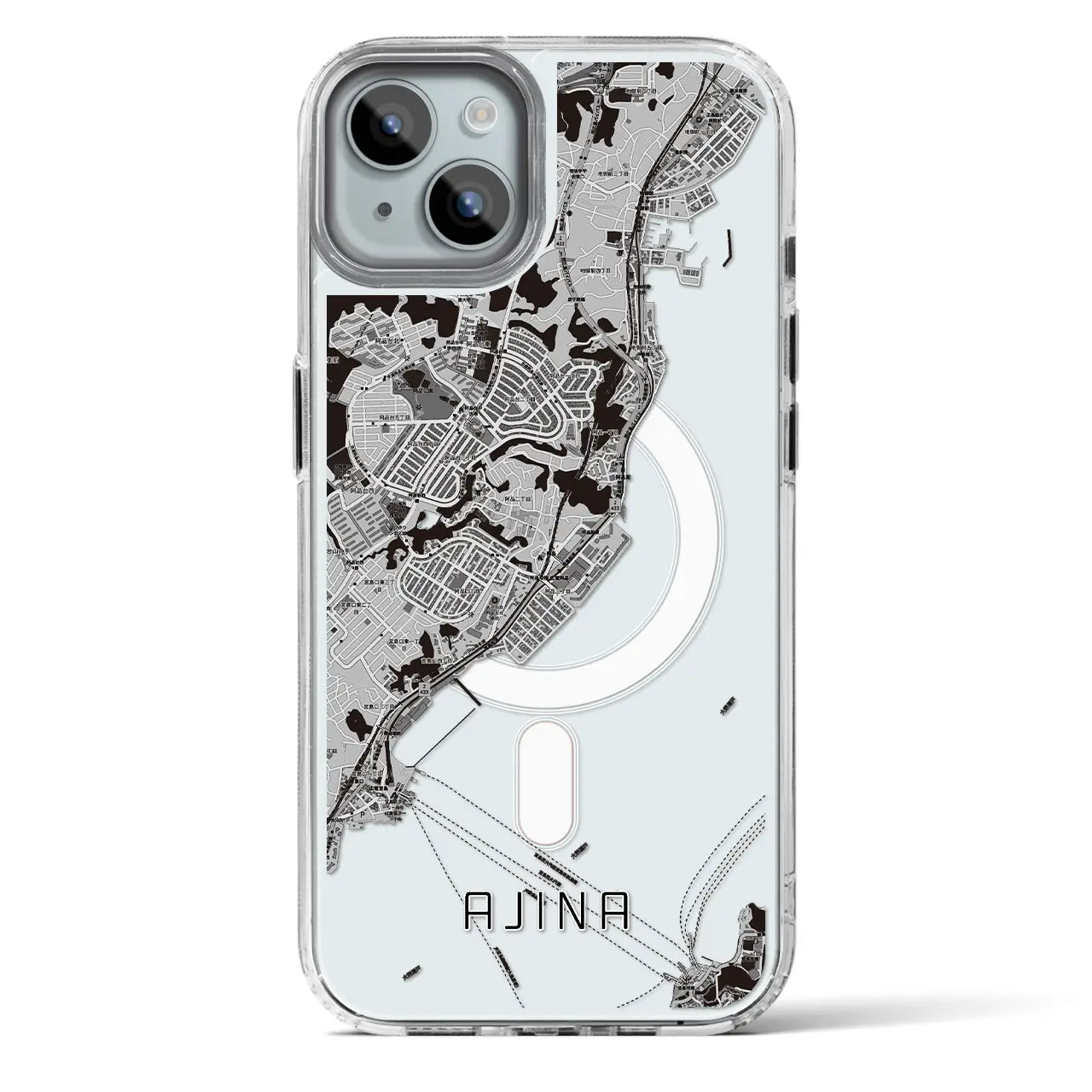 【阿品（広島県）】地図柄iPhoneケース（MagSafeタイプ）
