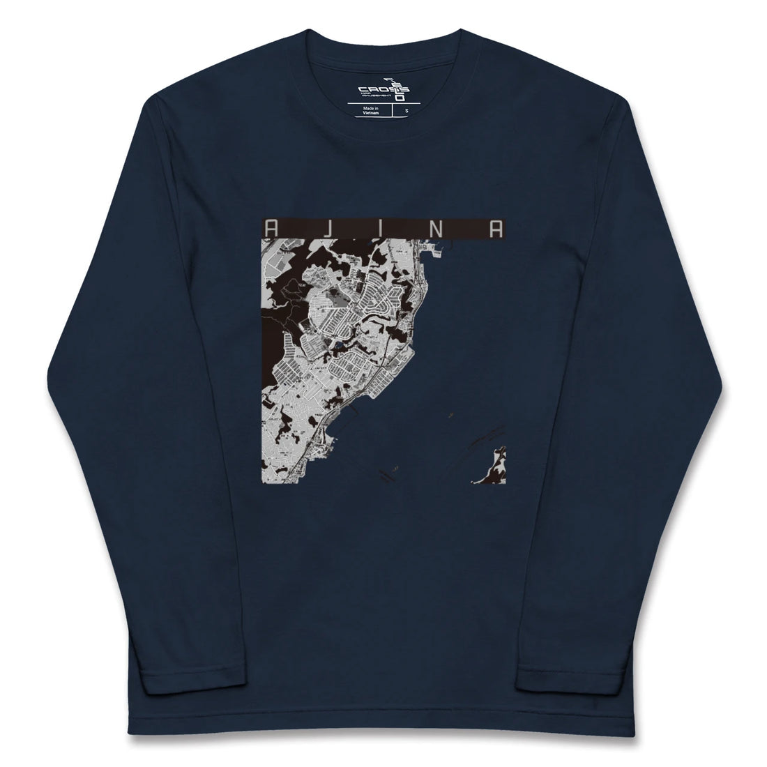 【阿品(広島県)】地図柄ロングスリーブTシャツ