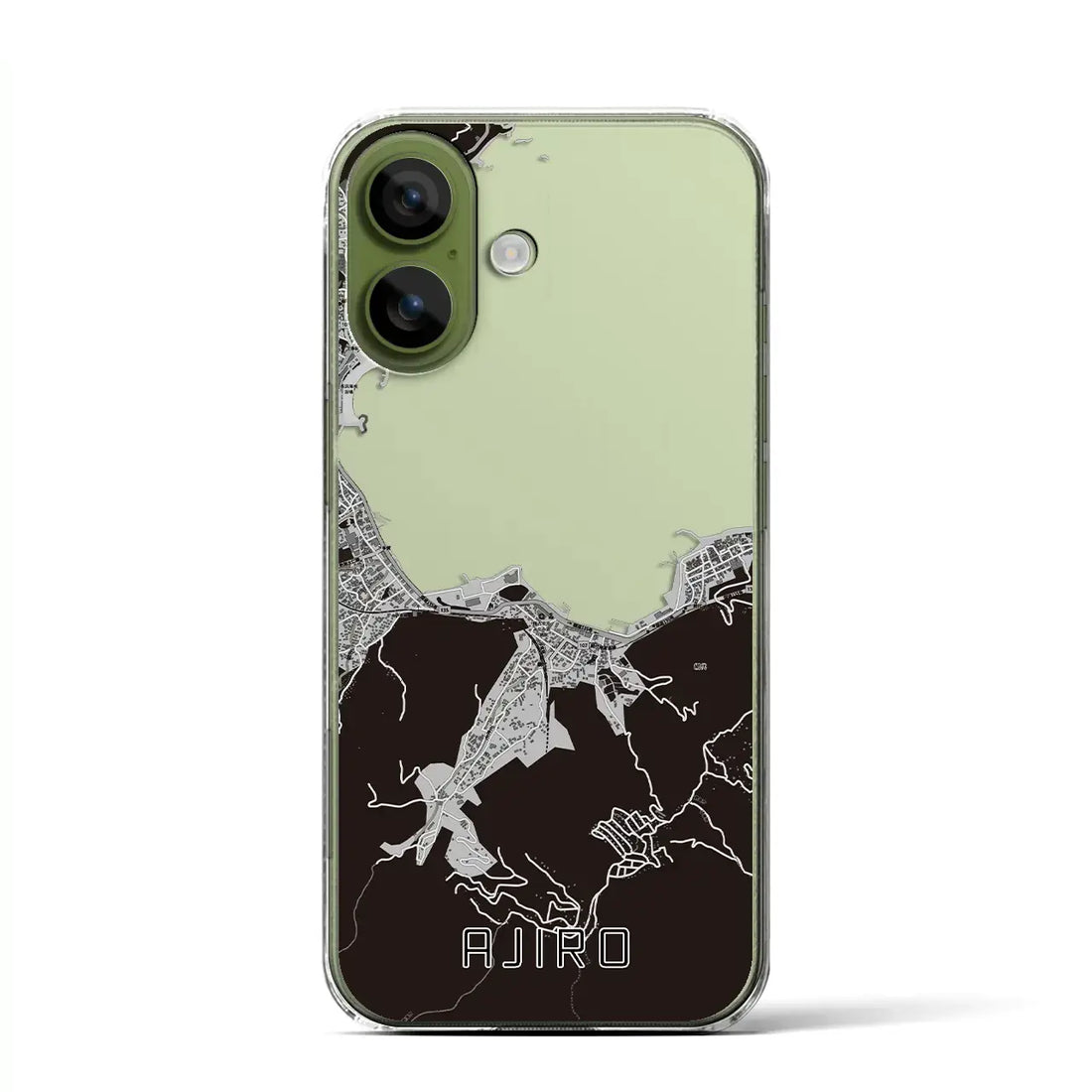 【網代（静岡県）】地図柄iPhoneケース（クリアタイプ）モノトーン・iPhone 17 Pro Max 用