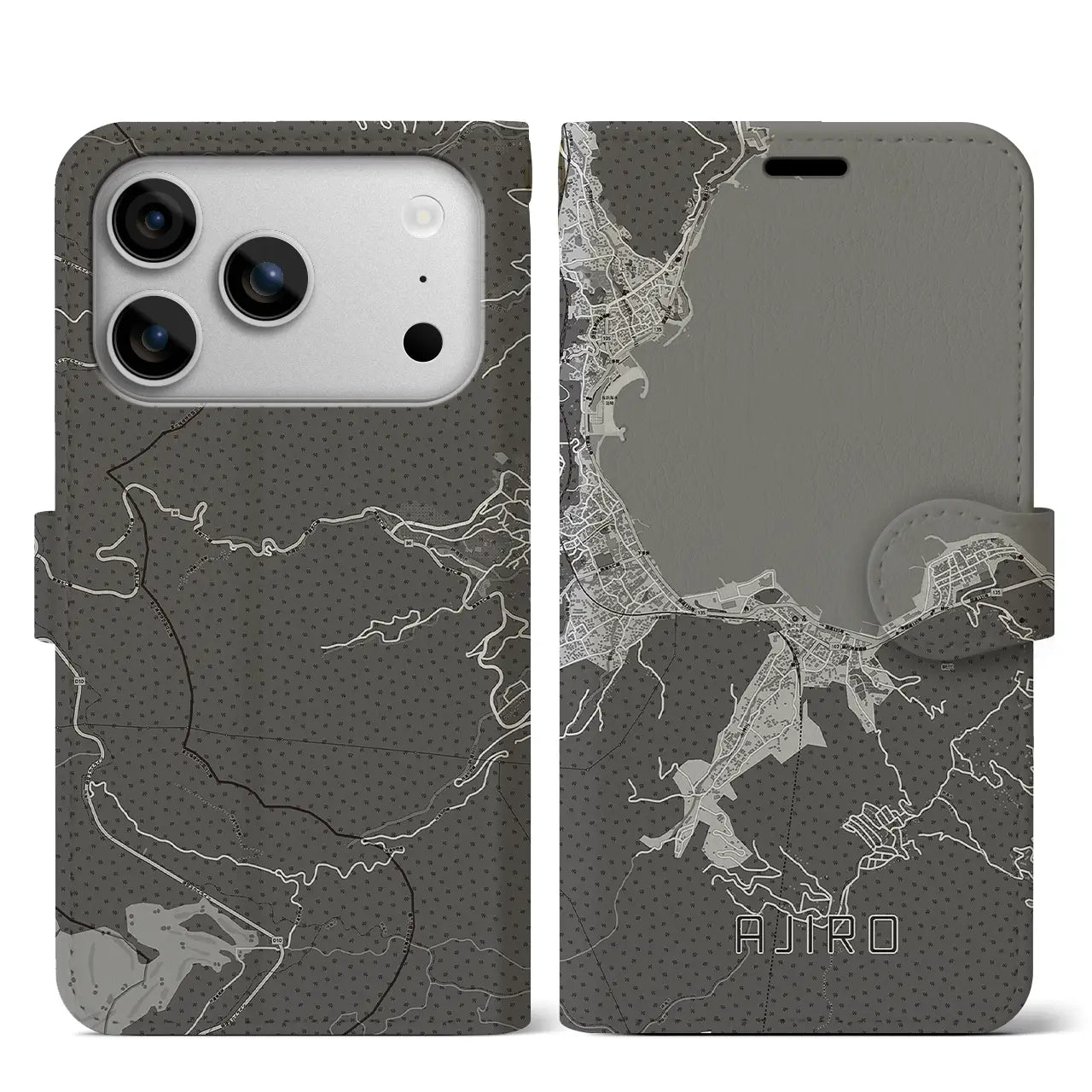 【網代（静岡県）】地図柄iPhoneケース（手帳タイプ）