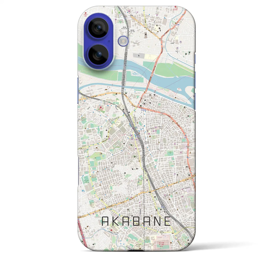 【赤羽(東京都)】地図柄iPhoneケース(バックカバータイプ)ブラック・iPhone 16 Pro Max 用