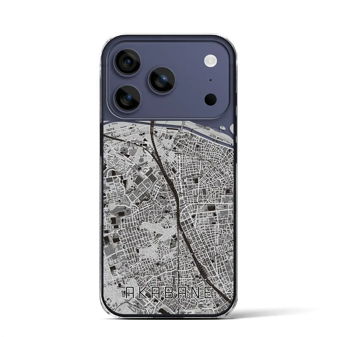 【赤羽(東京都)】地図柄iPhoneケース(クリアタイプ)モノトーン・iPhone 17 Pro Max 用