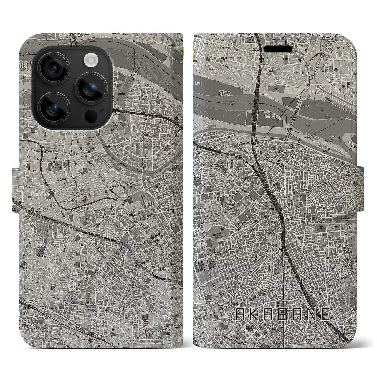 【赤羽（東京都）】地図柄iPhoneケース（手帳タイプ）