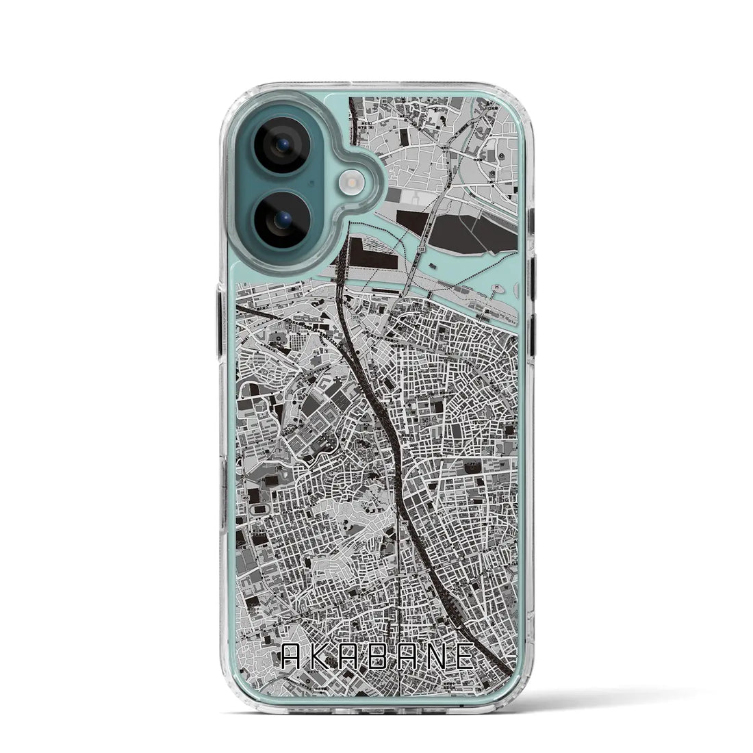 【赤羽（東京都）】地図柄iPhoneケース（MagSafeタイプ）モノトーン・iPhone 16 Pro 用
