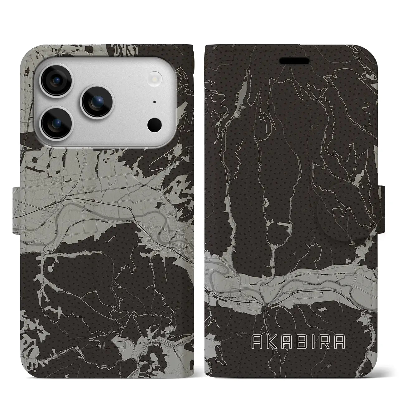 【赤平（北海道）】地図柄iPhoneケース（手帳タイプ）