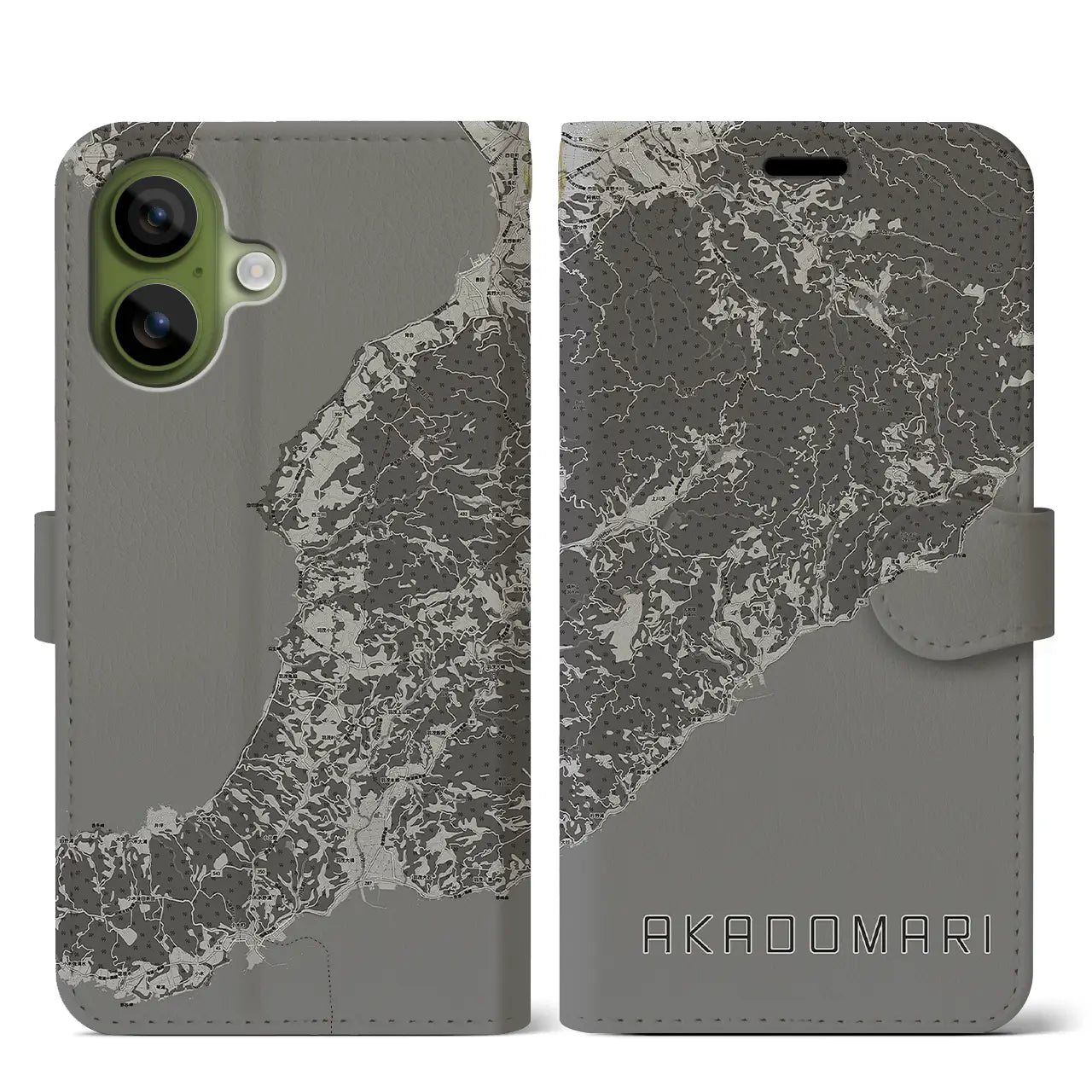 【赤泊（新潟県）】地図柄iPhoneケース（手帳タイプ）