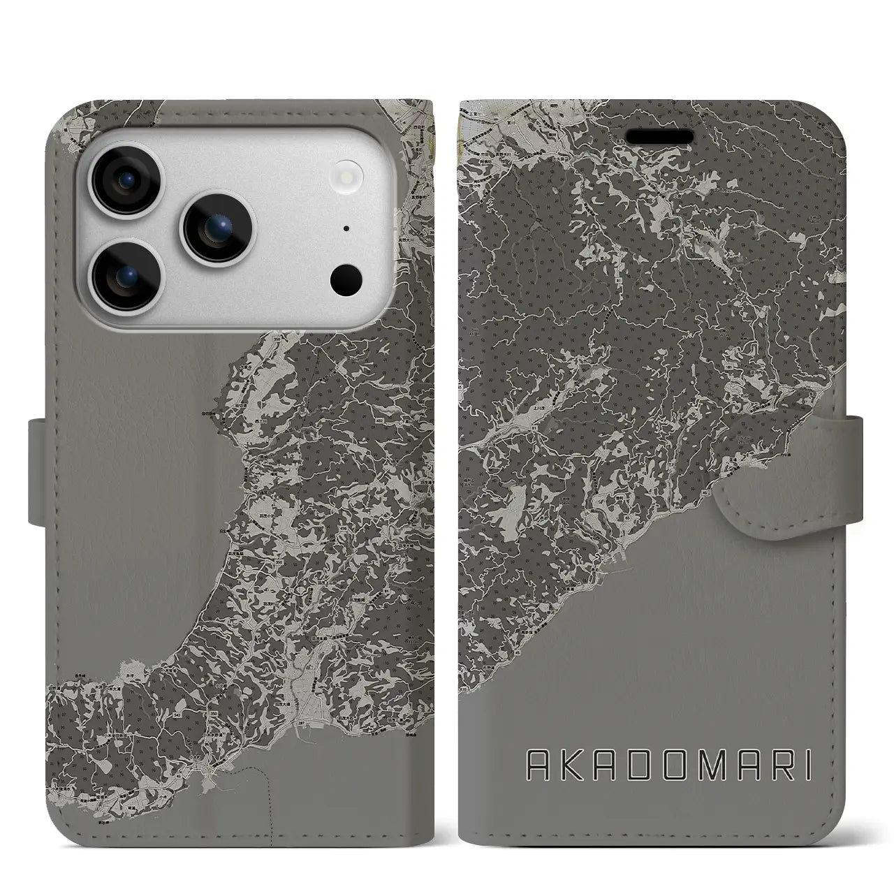 【赤泊（新潟県）】地図柄iPhoneケース（手帳タイプ）