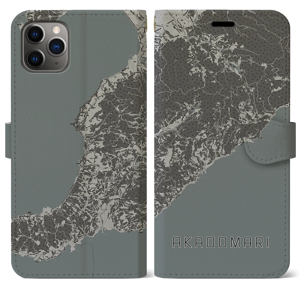 【赤泊（新潟県）】地図柄iPhoneケース（手帳タイプ）