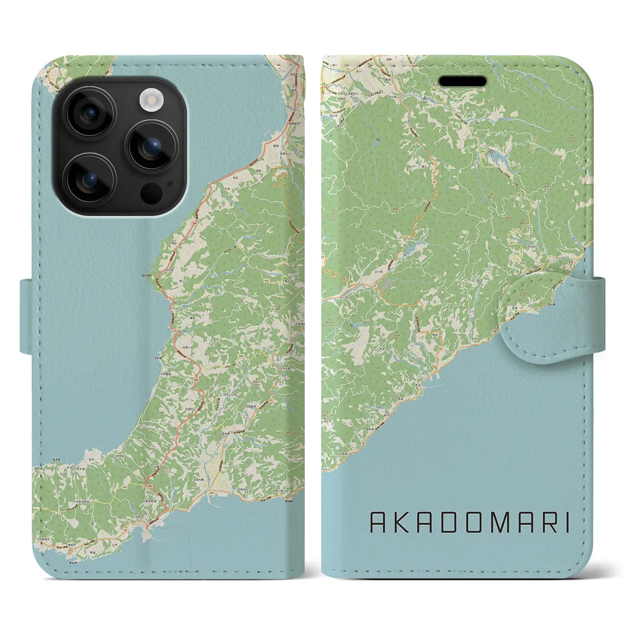 【赤泊（新潟県）】地図柄iPhoneケース（手帳タイプ）ナチュラル・iPhone 16 用