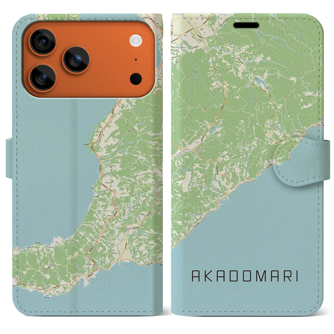 【赤泊（新潟県）】地図柄iPhoneケース（手帳タイプ）