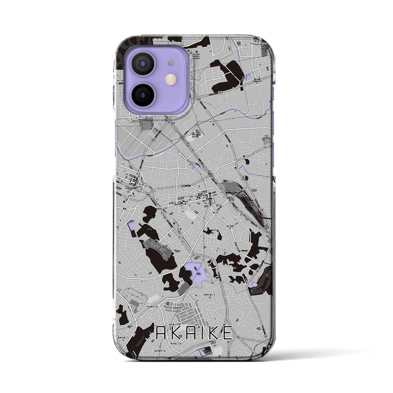 【赤池（愛知県）】地図柄iPhoneケース（クリアタイプ）