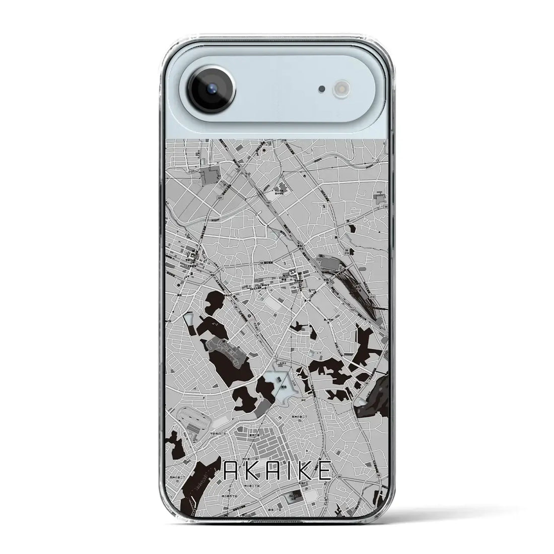 【赤池(愛知県)】地図柄iPhoneケース(クリアタイプ)モノトーン・iPhone 17 Pro Max 用