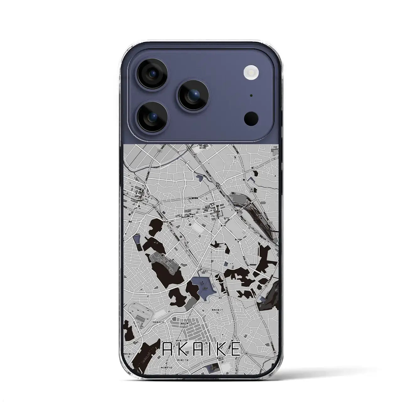 【赤池（愛知県）】地図柄iPhoneケース（クリアタイプ）