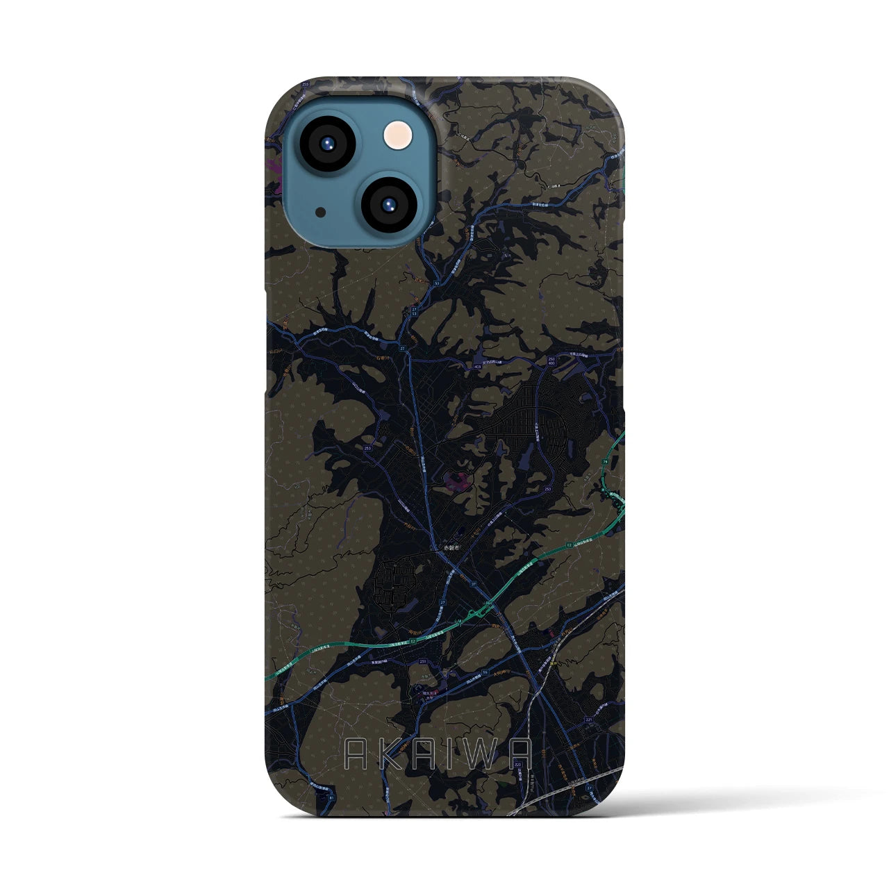 【赤磐（岡山県）】地図柄iPhoneケース（バックカバータイプ）