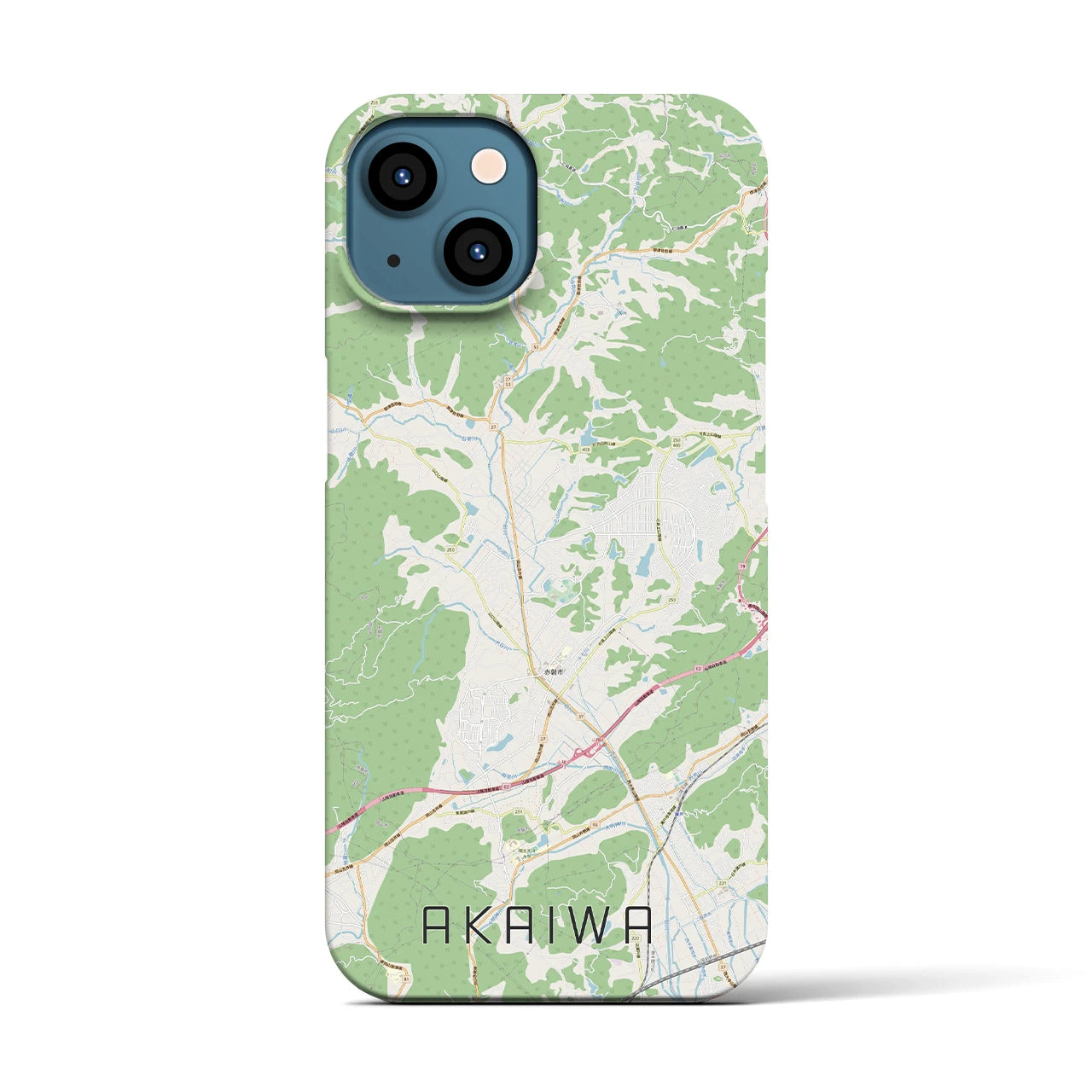 【赤磐（岡山県）】地図柄iPhoneケース（バックカバータイプ）