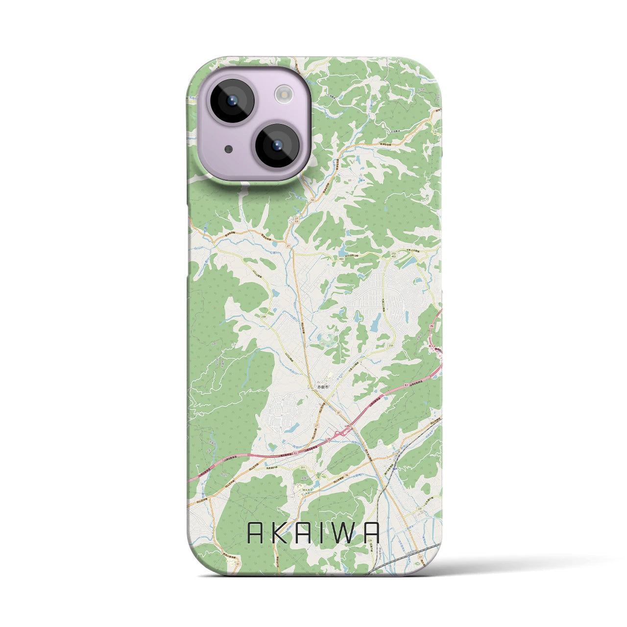 【赤磐（岡山県）】地図柄iPhoneケース（バックカバータイプ）