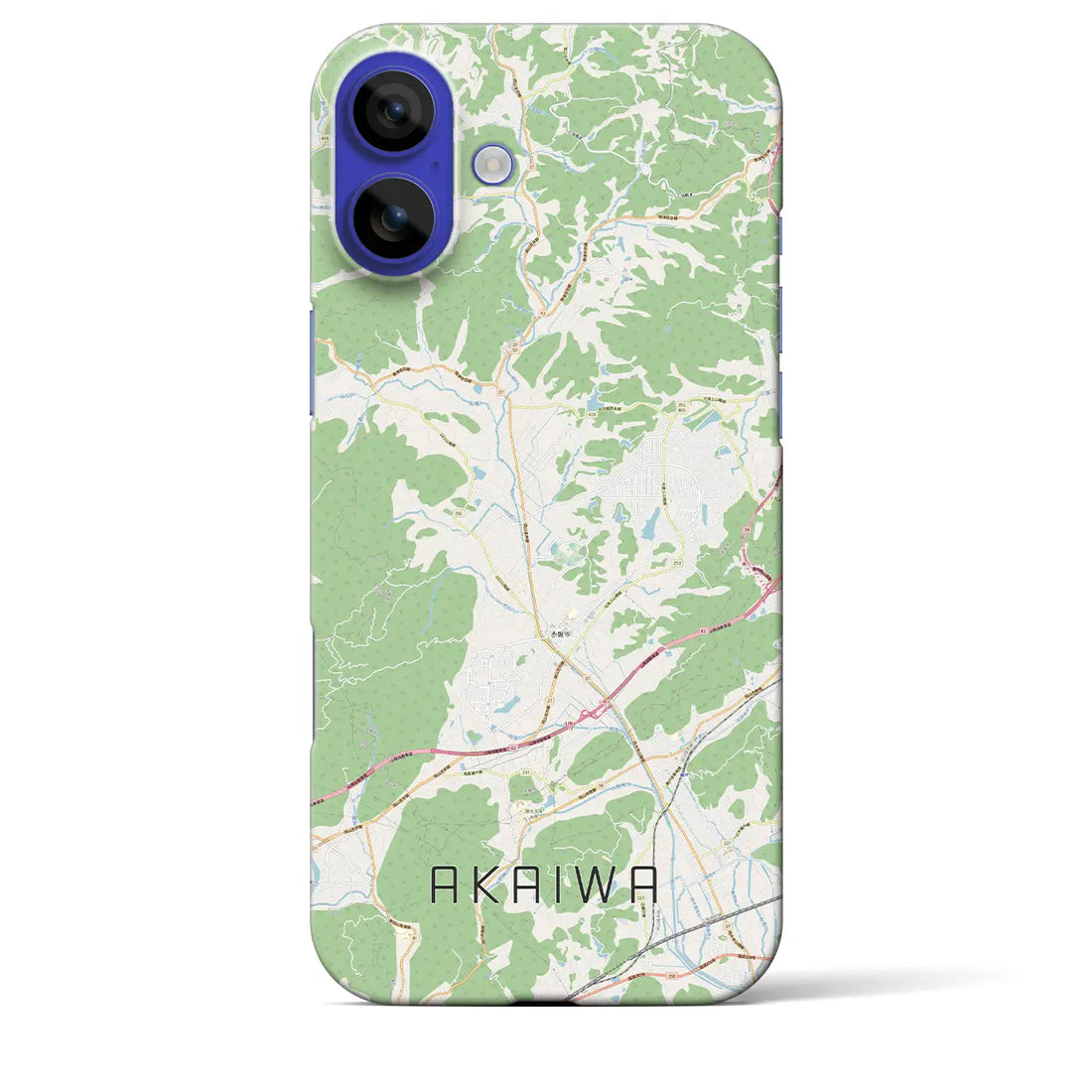 【赤磐(岡山県)】地図柄iPhoneケース(バックカバータイプ)ブラック・iPhone 16 Pro Max 用