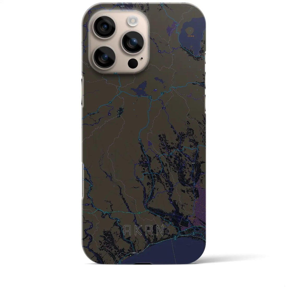 【阿寒(北海道)】地図柄iPhoneケース(バックカバータイプ)