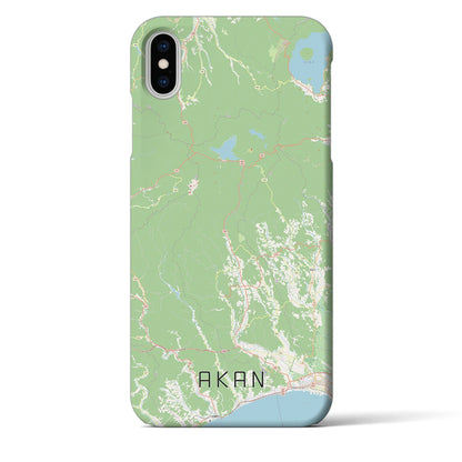 【阿寒（北海道）】地図柄iPhoneケース（バックカバータイプ）