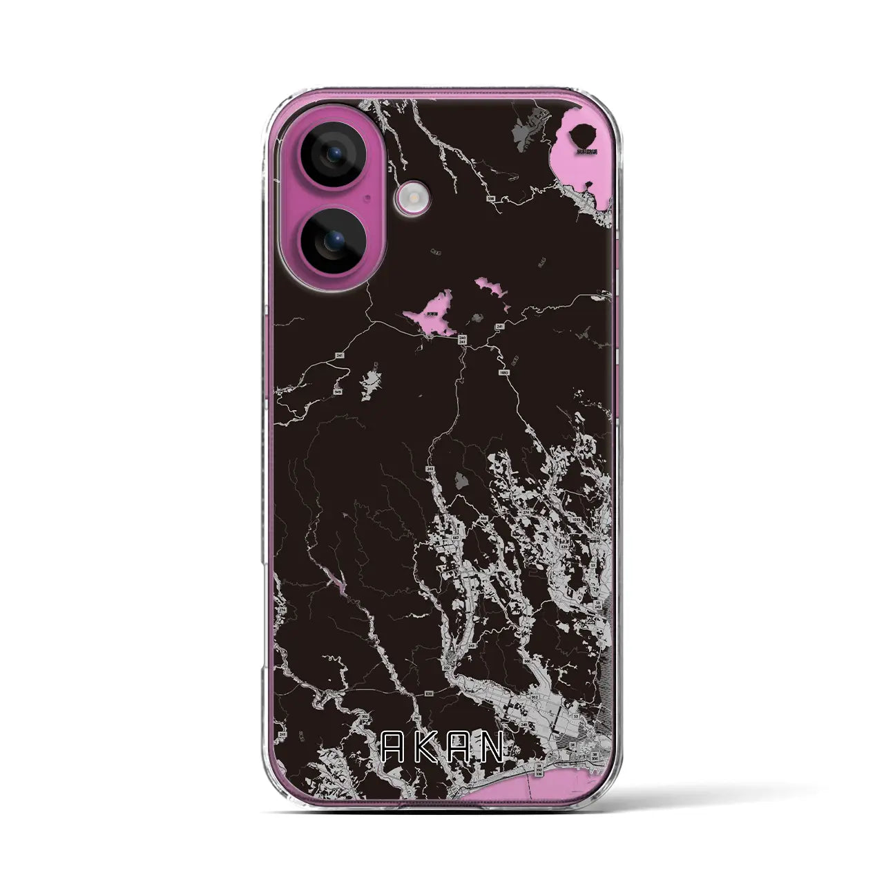 【阿寒（北海道）】地図柄iPhoneケース（クリアタイプ）