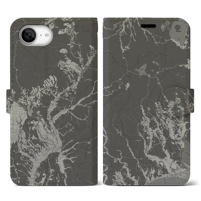 【阿寒（北海道）】地図柄iPhoneケース（手帳タイプ）