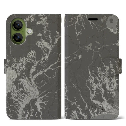 【阿寒（北海道）】地図柄iPhoneケース（手帳タイプ）