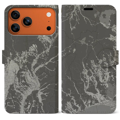 【阿寒（北海道）】地図柄iPhoneケース（手帳タイプ）