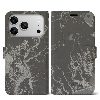 【阿寒（北海道）】地図柄iPhoneケース（手帳タイプ）