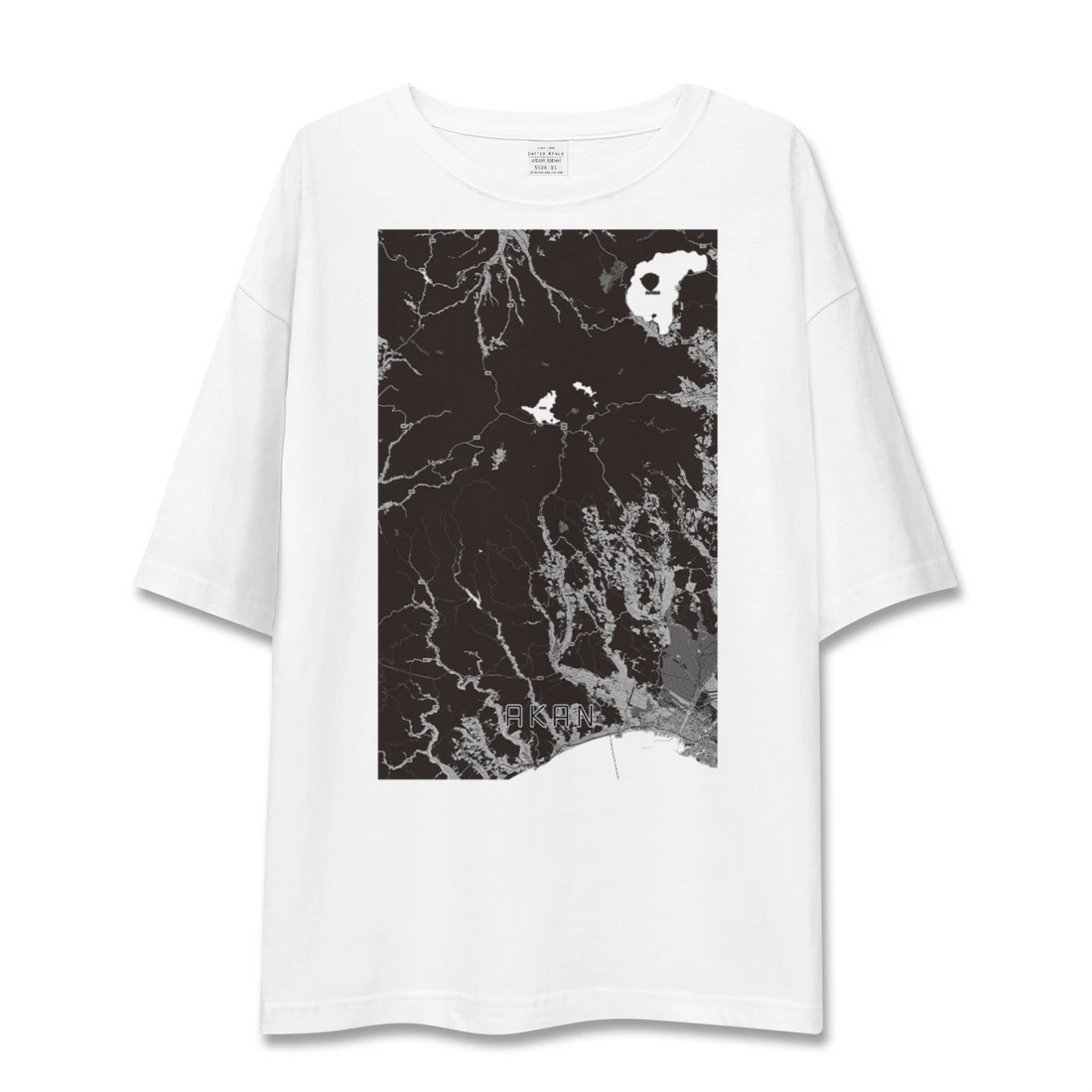 【阿寒（北海道）】地図柄ビッグシルエットTシャツ