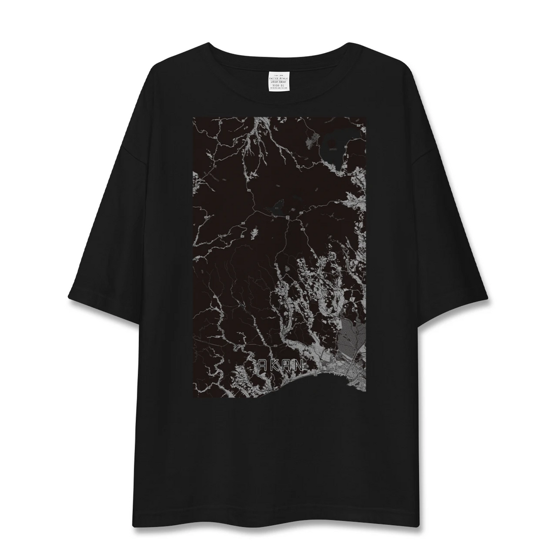 【阿寒(北海道)】地図柄ビッグシルエットTシャツ