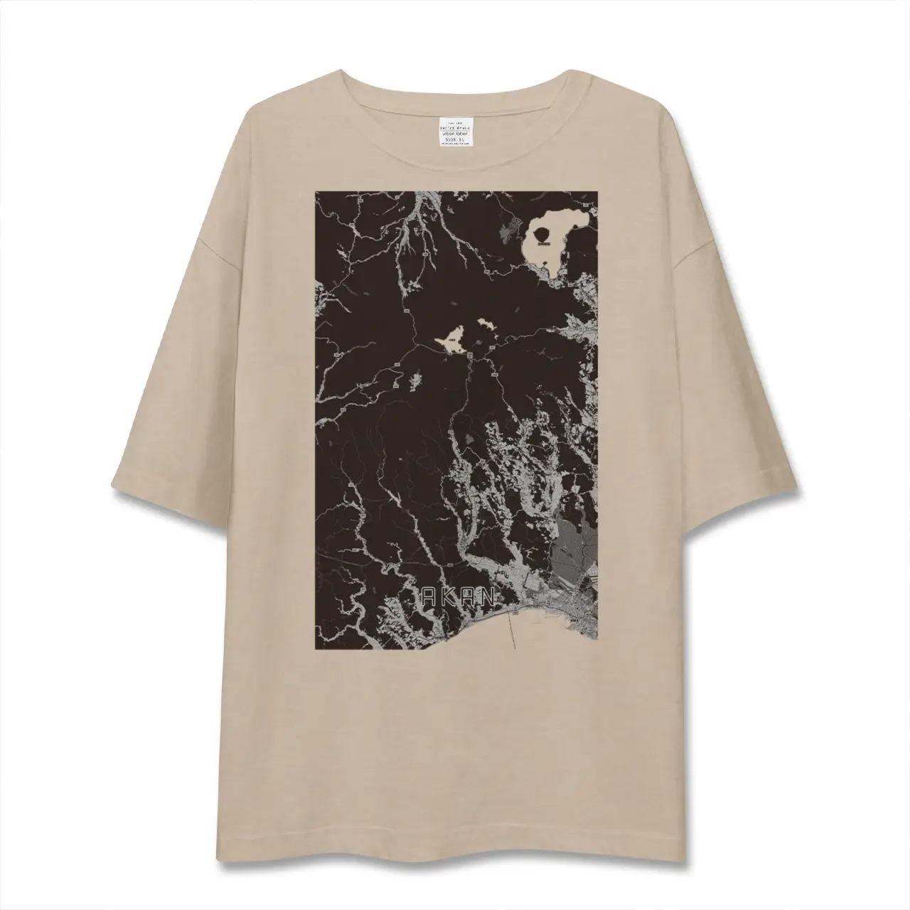 【阿寒（北海道）】地図柄ビッグシルエットTシャツ