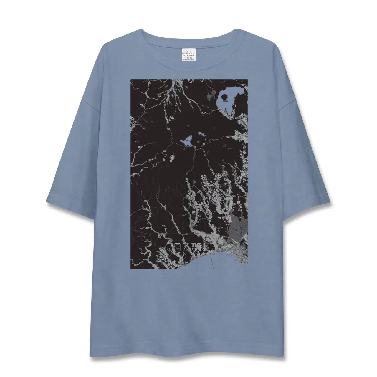 【阿寒（北海道）】地図柄ビッグシルエットTシャツ