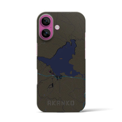 【阿寒湖（北海道）】地図柄iPhoneケース（バックカバータイプ）