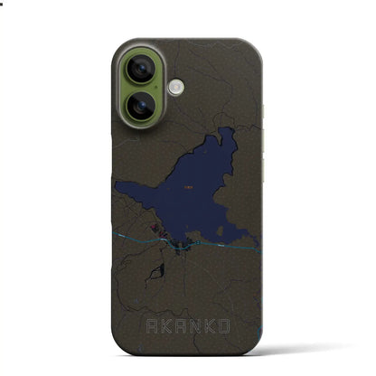 【阿寒湖（北海道）】地図柄iPhoneケース（バックカバータイプ）