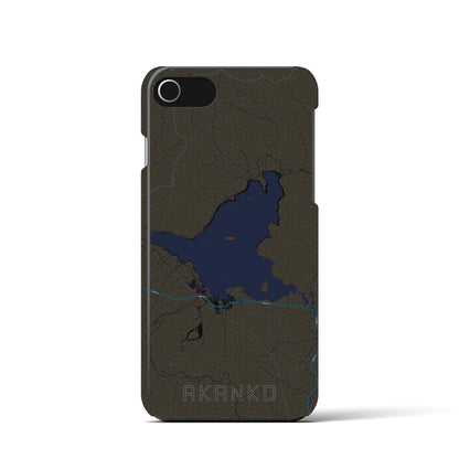 【阿寒湖（北海道）】地図柄iPhoneケース（バックカバータイプ）