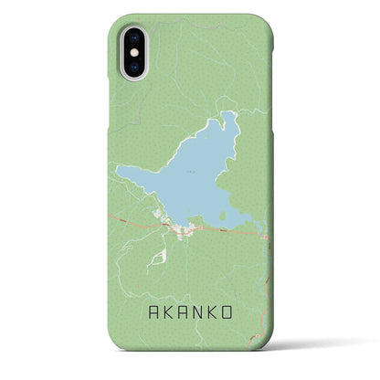 【阿寒湖（北海道）】地図柄iPhoneケース（バックカバータイプ）