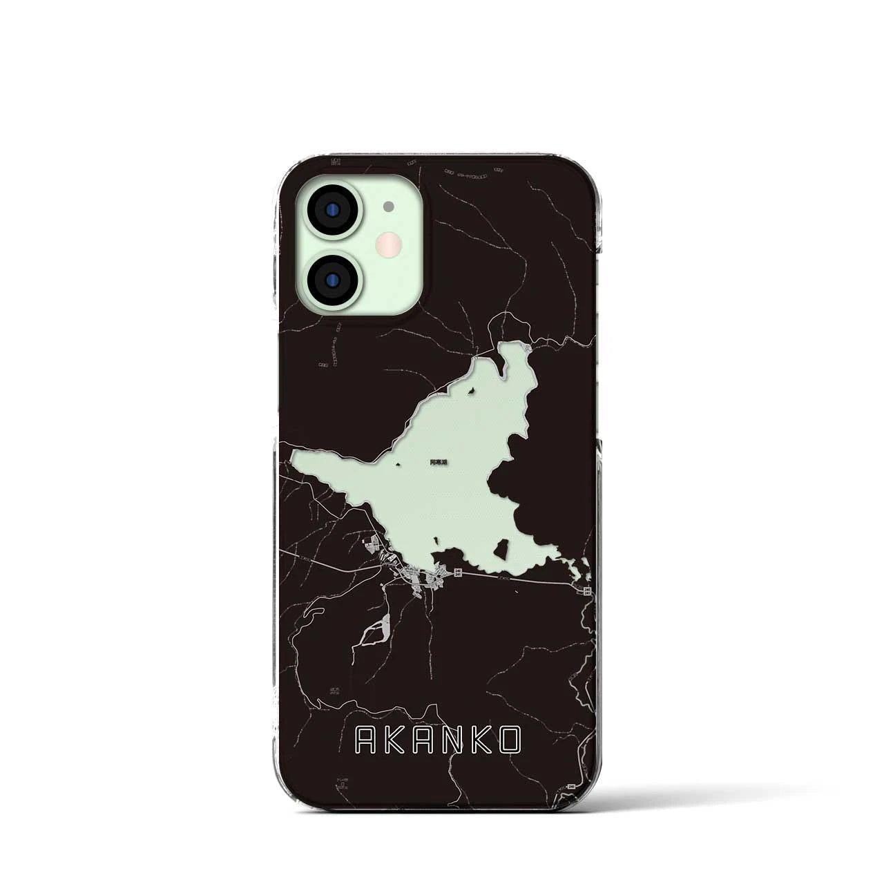 【阿寒湖（北海道）】地図柄iPhoneケース（クリアタイプ）