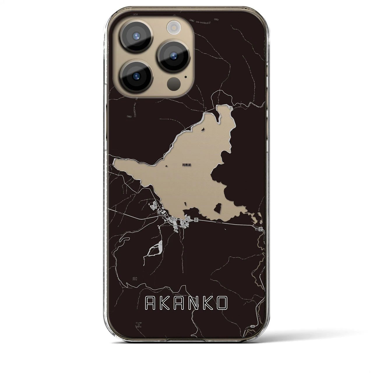【阿寒湖（北海道）】地図柄iPhoneケース（クリアタイプ）