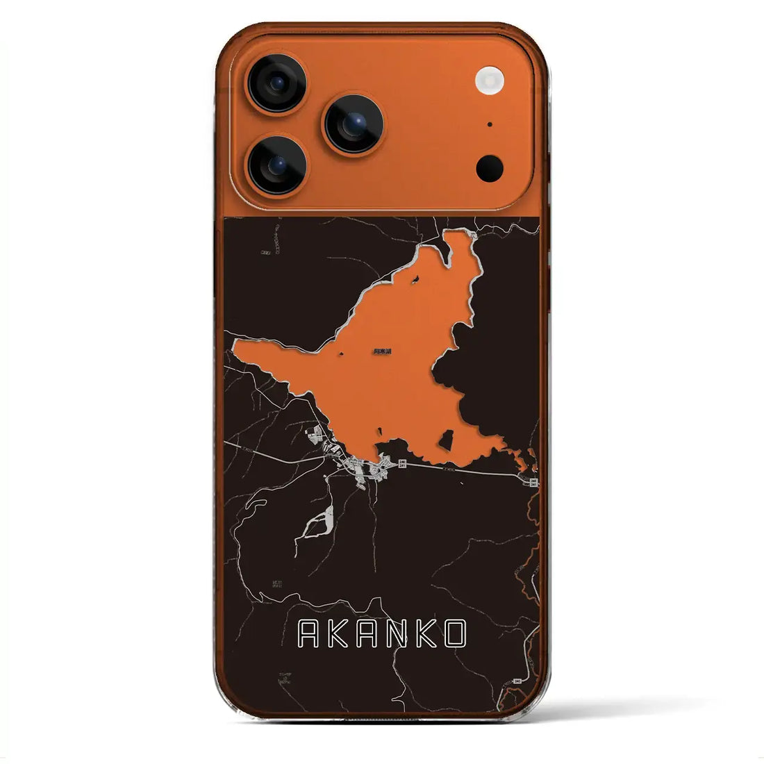 【阿寒湖（北海道）】地図柄iPhoneケース（クリアタイプ）