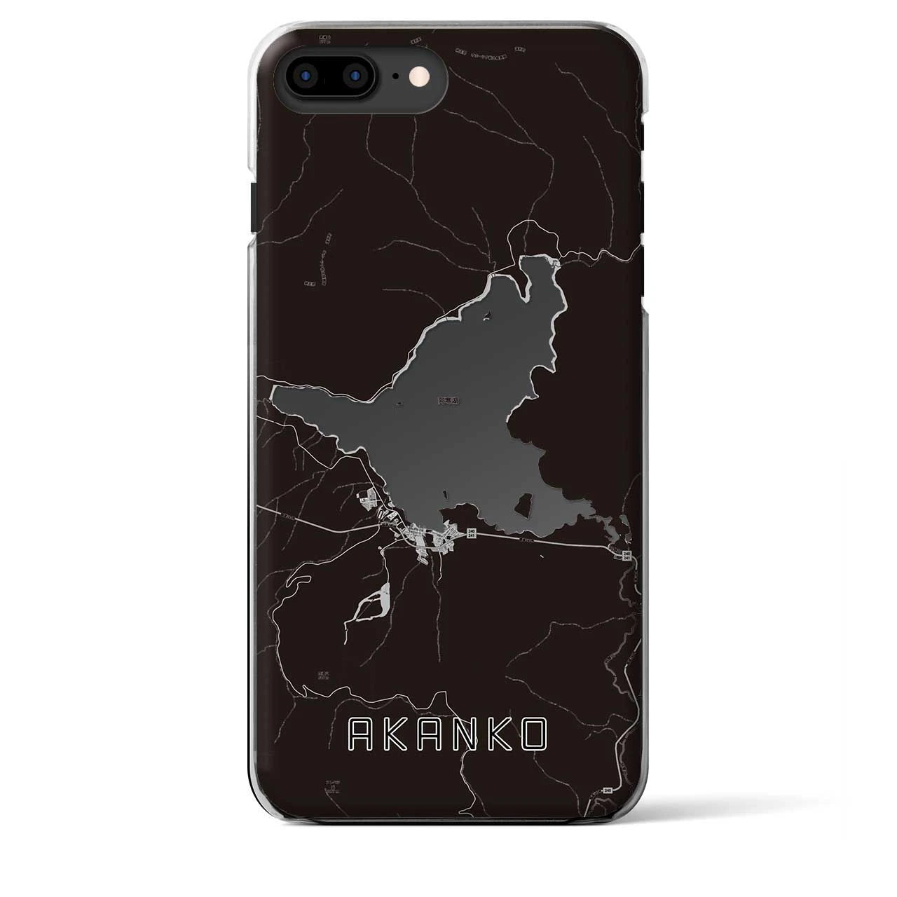【阿寒湖（北海道）】地図柄iPhoneケース（クリアタイプ）
