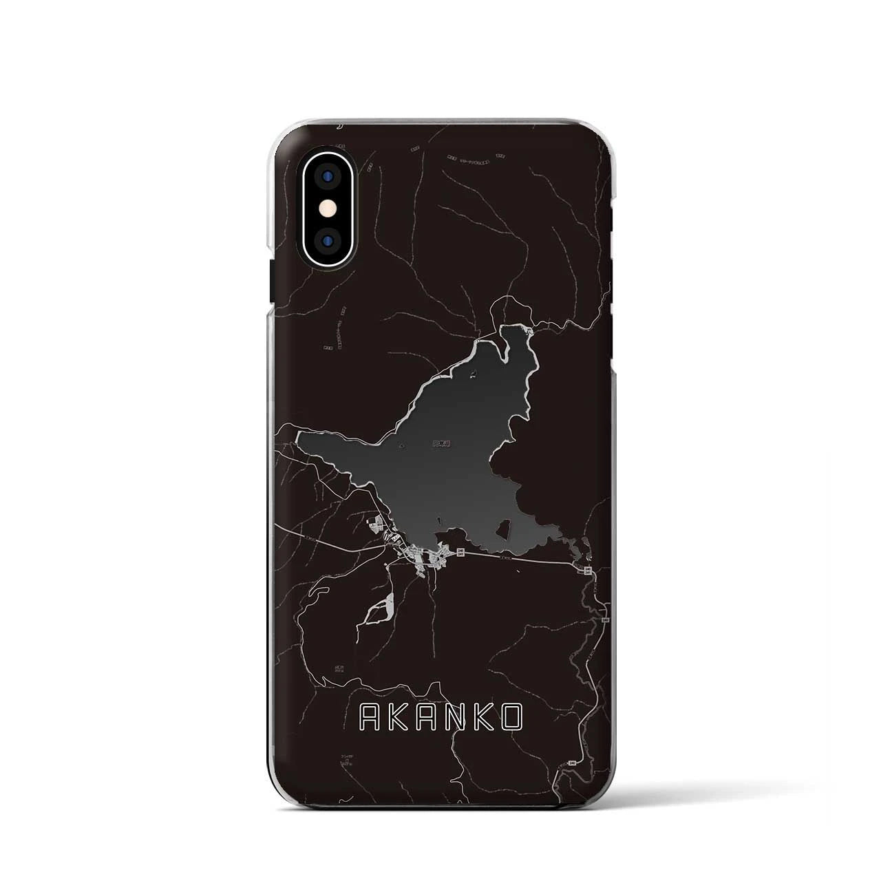 【阿寒湖（北海道）】地図柄iPhoneケース（クリアタイプ）