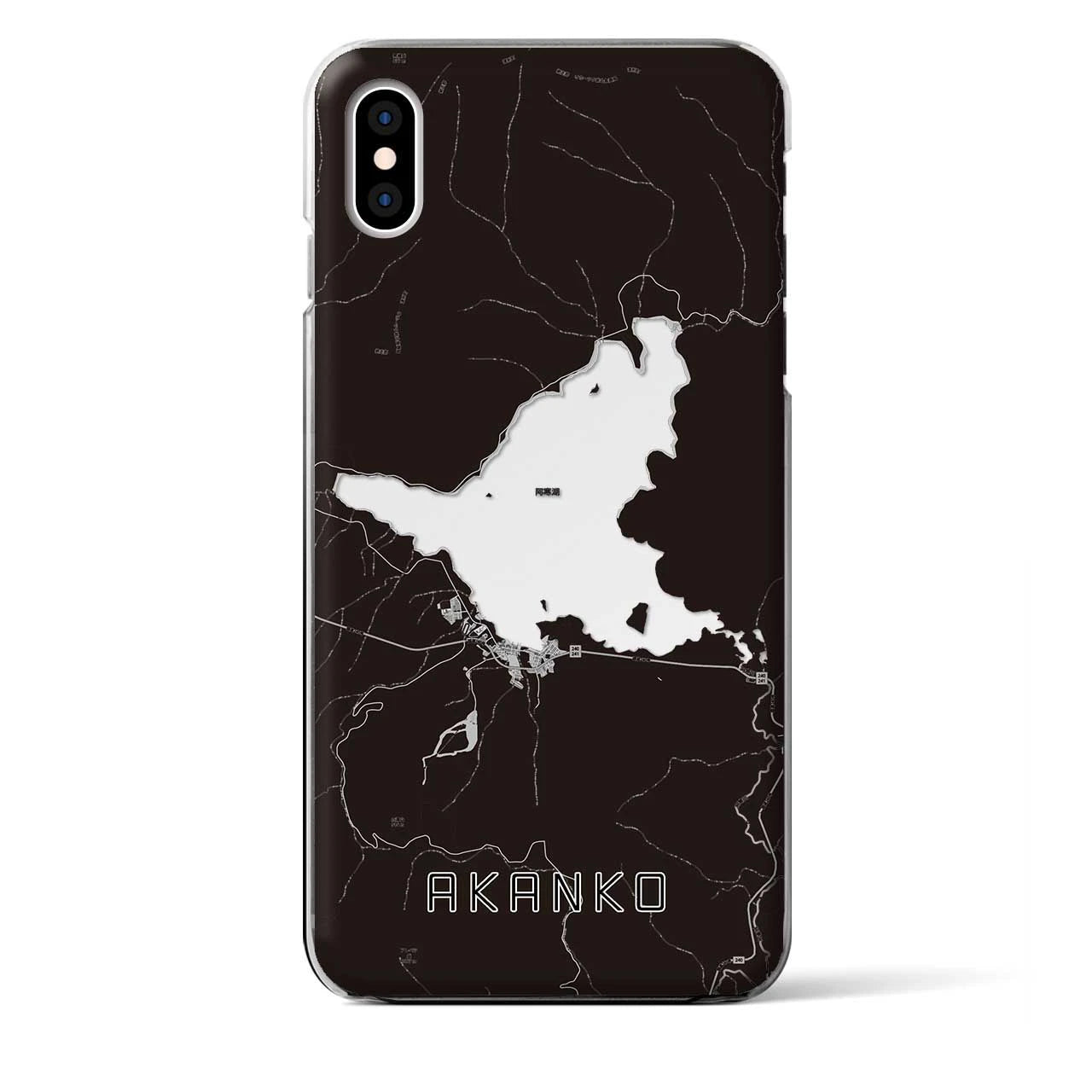 【阿寒湖（北海道）】地図柄iPhoneケース（クリアタイプ）